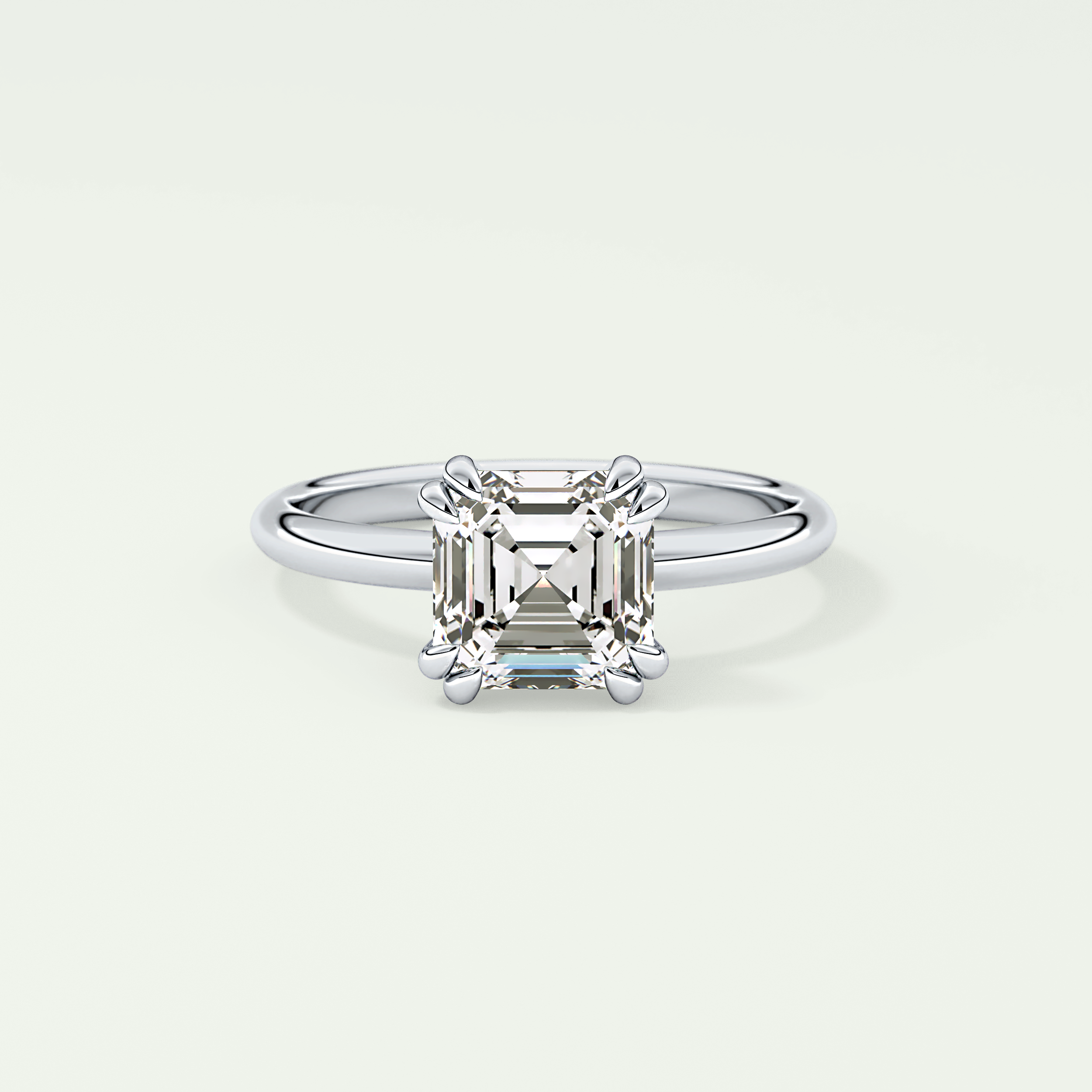 2.0 CT Asscher Cut Solitaire Lab-Grown Diamond Engagement Ring 13