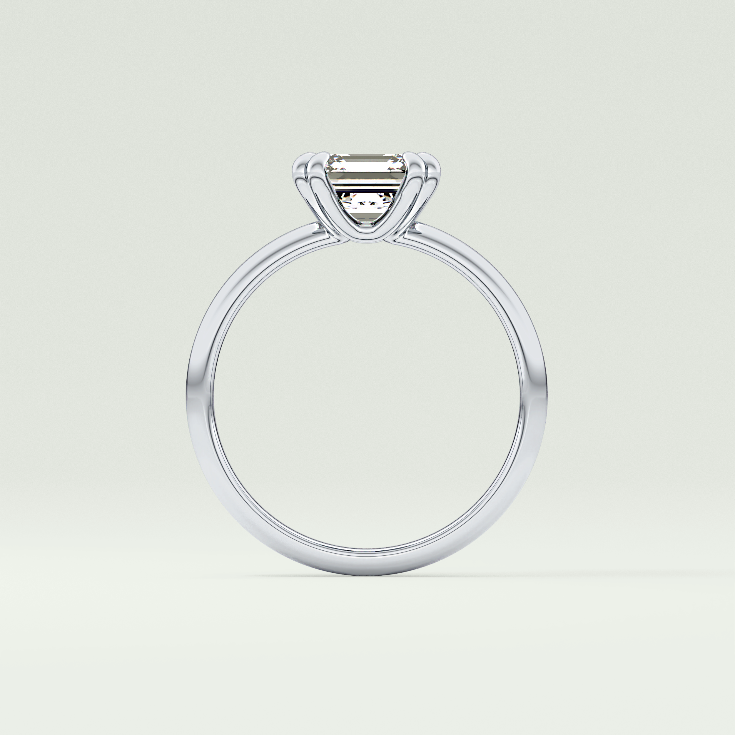 2.0 CT Asscher Cut Solitaire Lab-Grown Diamond Engagement Ring 18