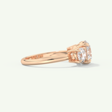 2.0 CT Round Cut Three Stone Lab-Grown Diamond Engagement Ring