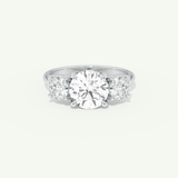 2.0 CT Round Cut Three Stone Lab-Grown Diamond Engagement Ring