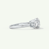 2.0 CT Round Cut Three Stone Moissanite Engagement Ring