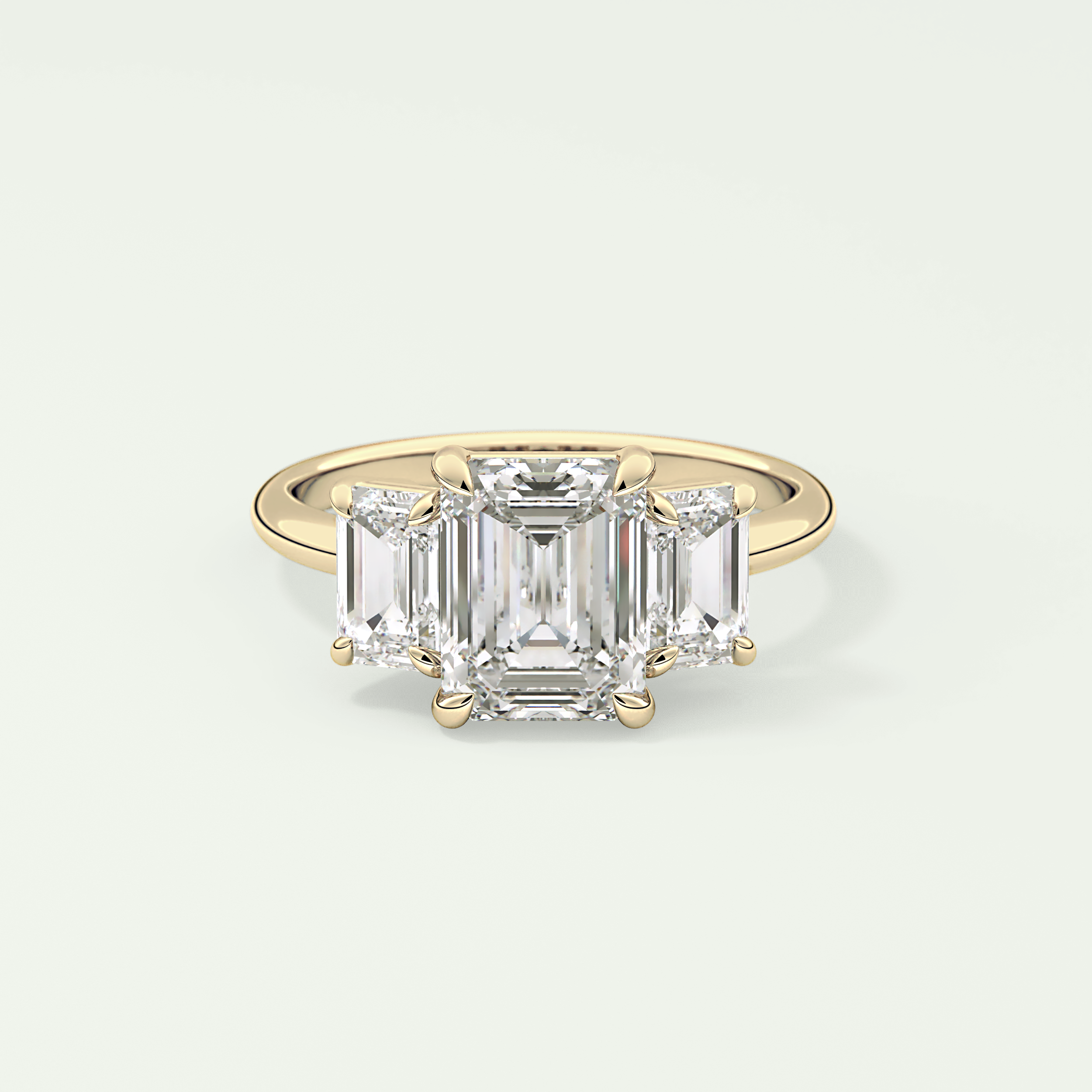 2.0 CT Emerald Cut Three Stone Lab-Grown Diamond Engagement Ring 1