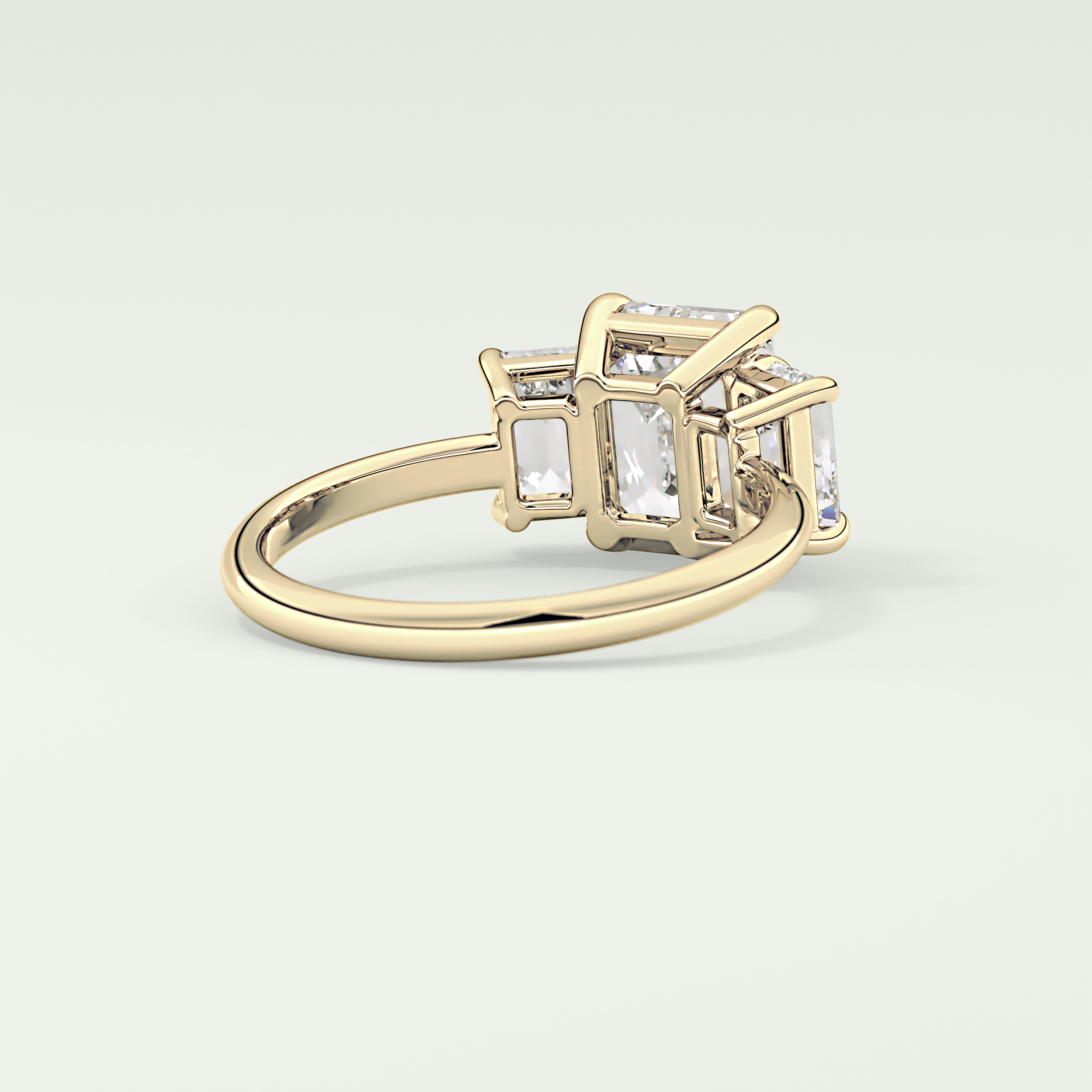 2.0 CT Emerald Cut Three Stone Lab-Grown Diamond Engagement Ring 2