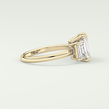 2.0 CT Emerald Cut Three Stone Lab-Grown Diamond Engagement Ring 3