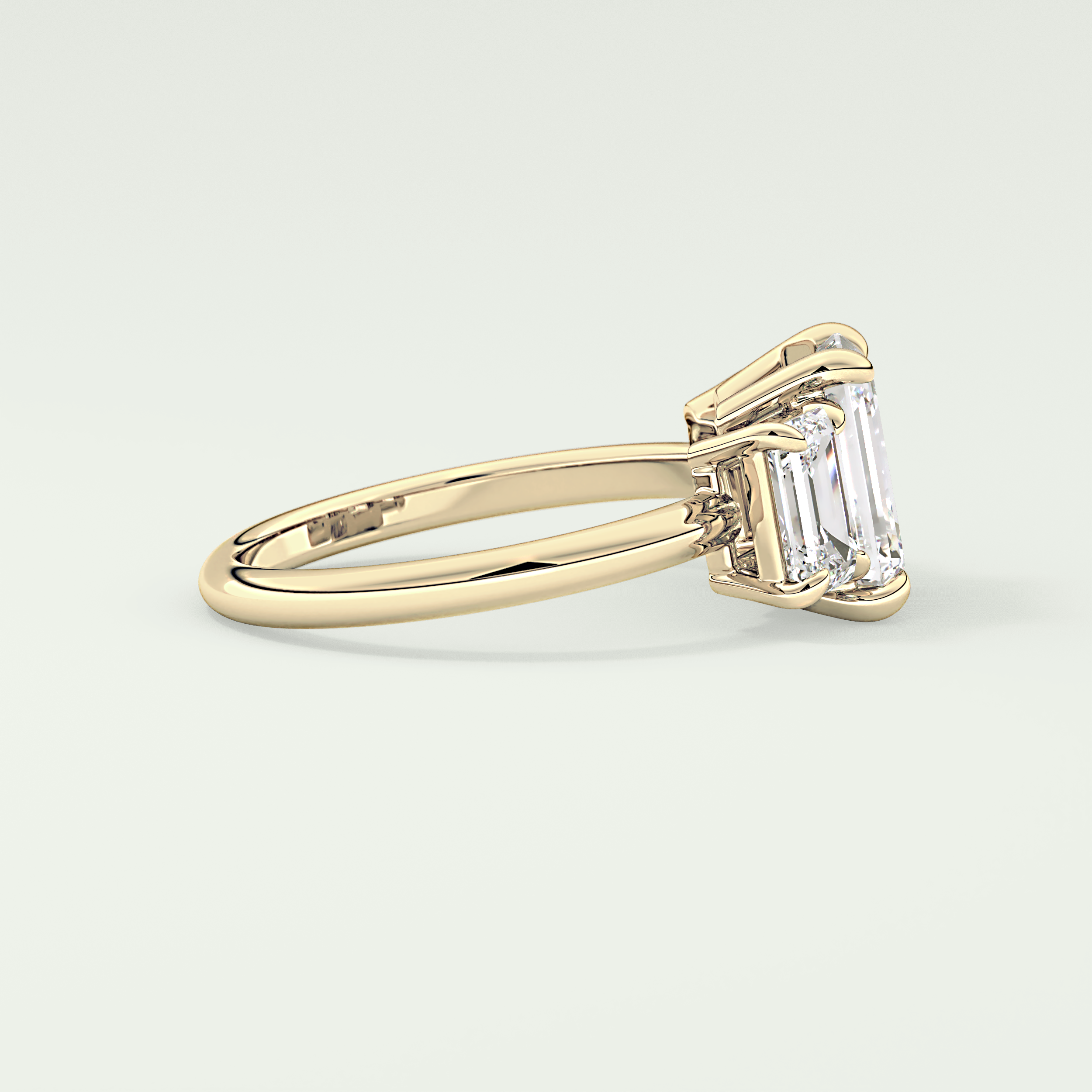2.0 CT Emerald Cut Three Stone Lab-Grown Diamond Engagement Ring 3