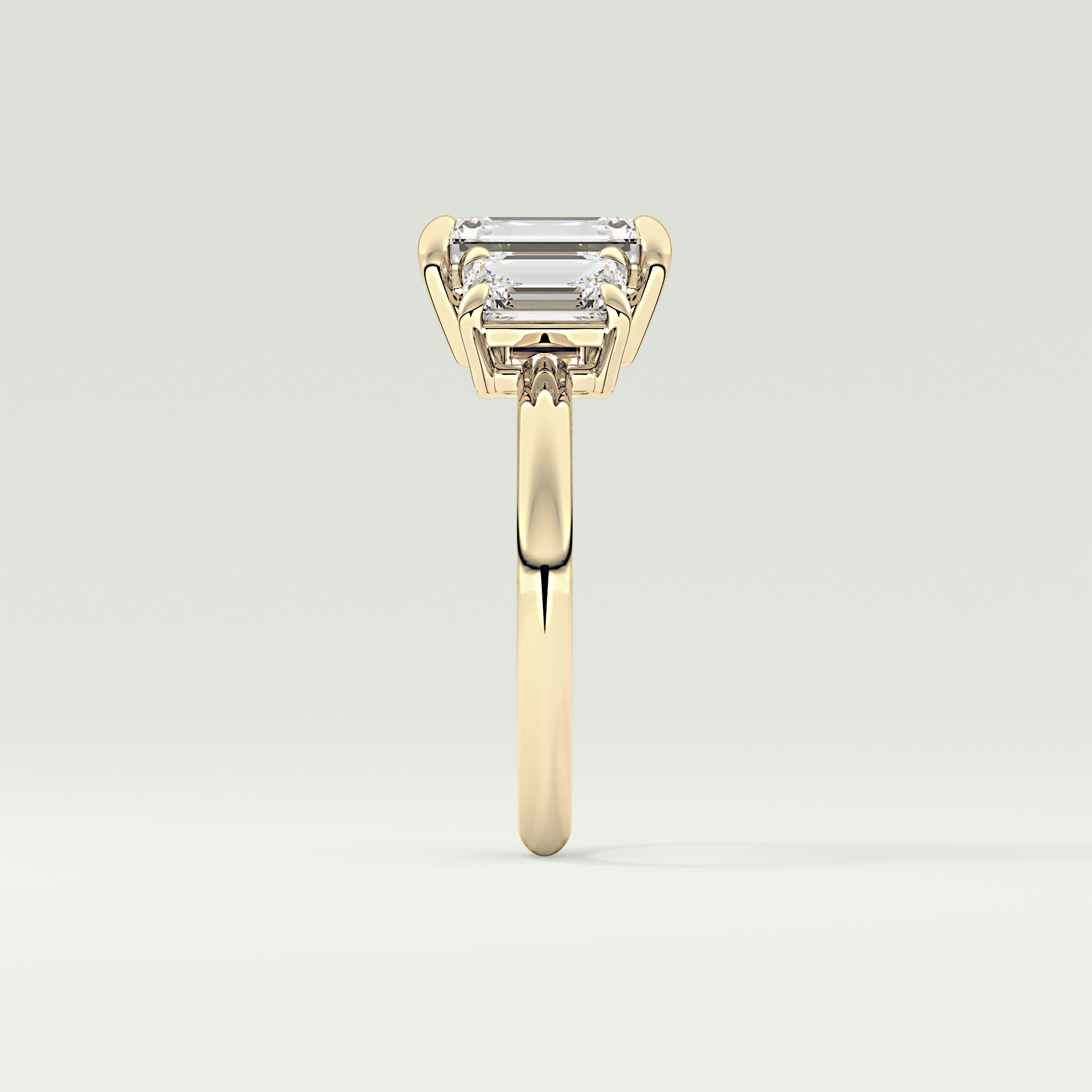 2.0 CT Emerald Cut Three Stone Lab-Grown Diamond Engagement Ring 4