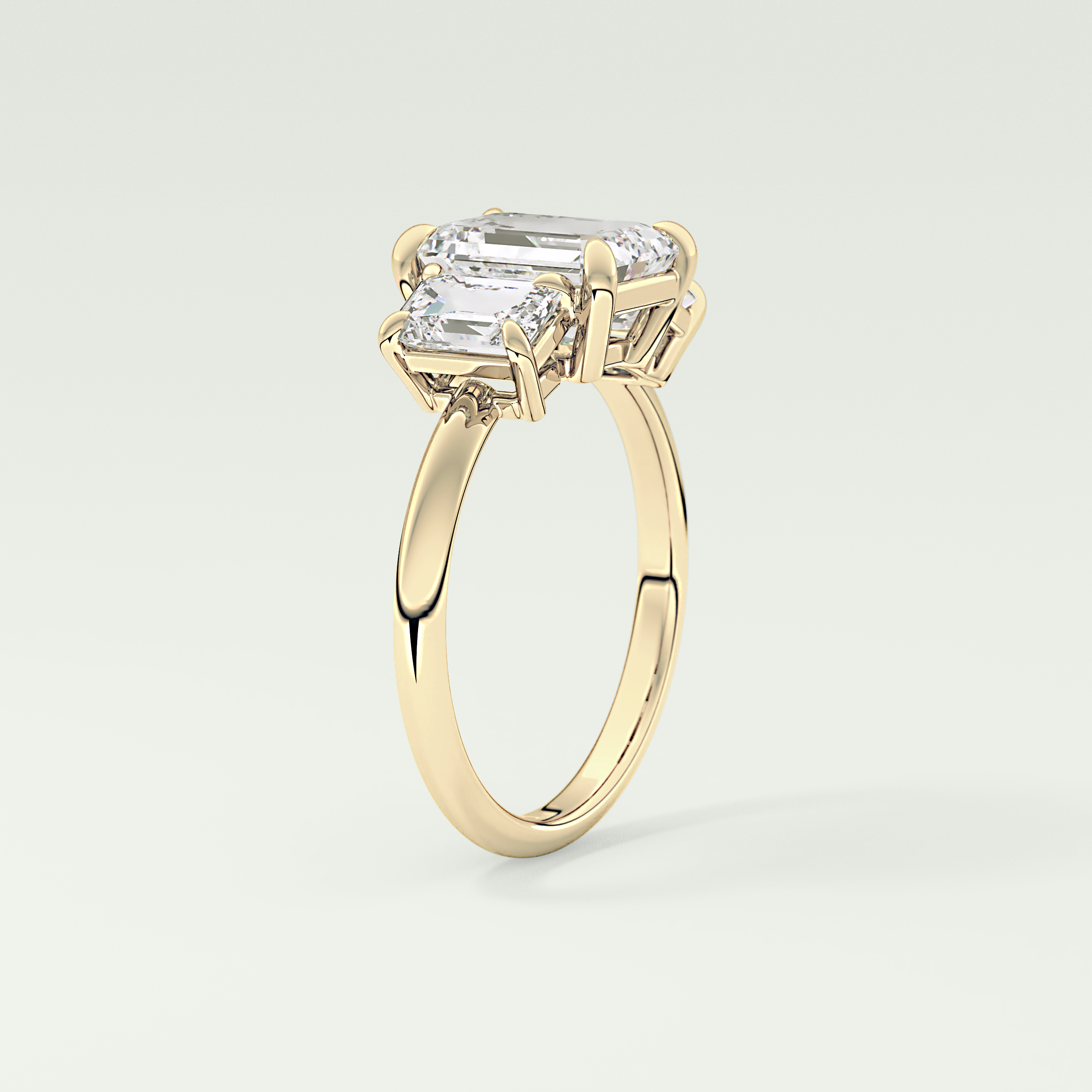 2.0 CT Emerald Cut Three Stone Lab-Grown Diamond Engagement Ring 5
