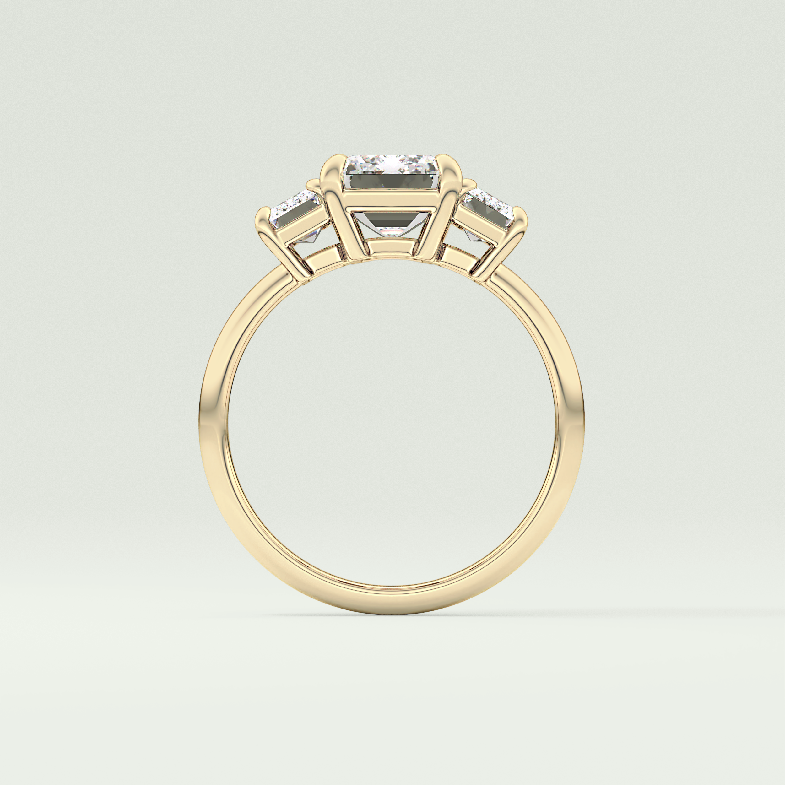 2.0 CT Emerald Cut Three Stone Moissanite Engagement Ring 6