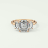 2.0 CT Emerald Cut Three Stone Lab-Grown Diamond Engagement Ring 7