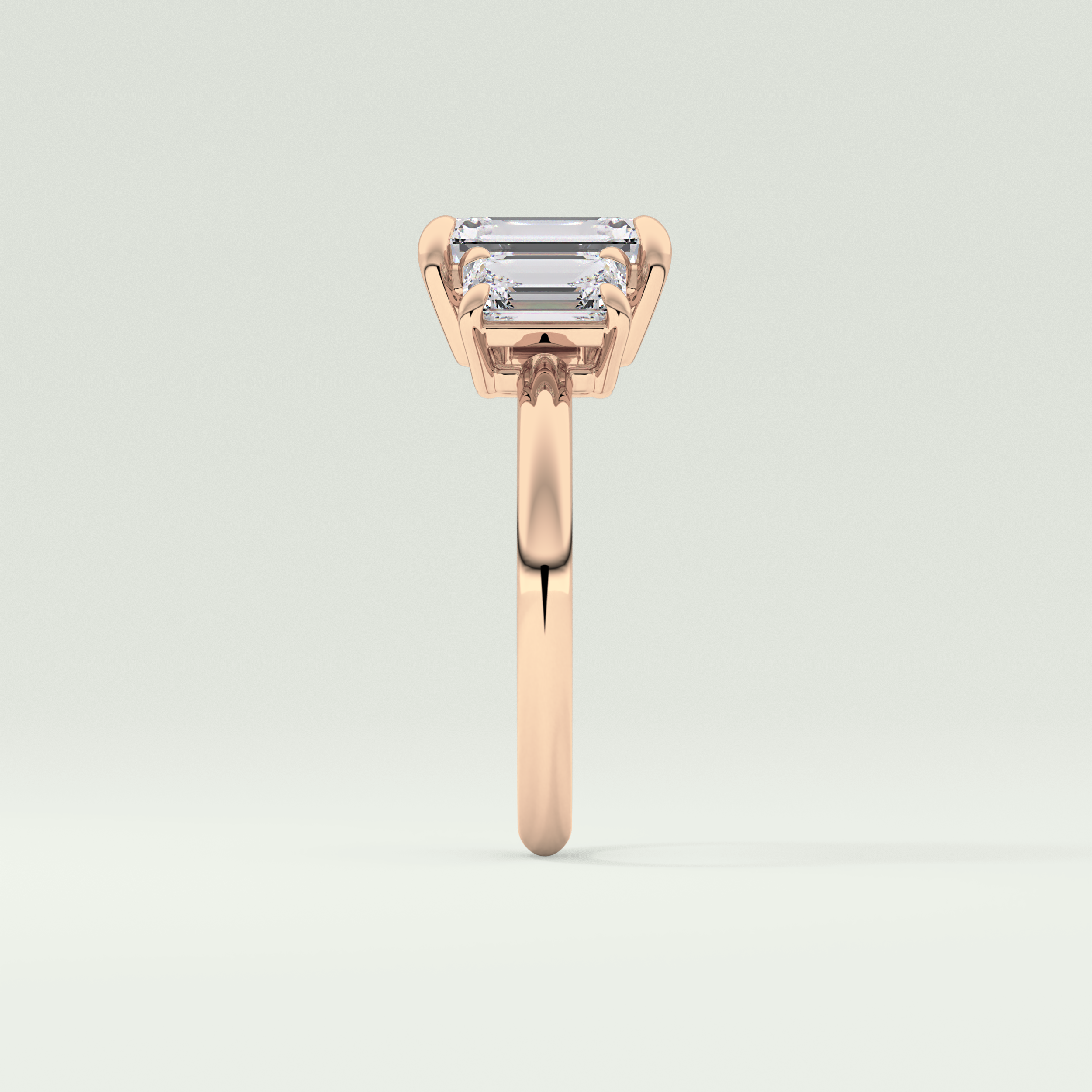 2.0 CT Emerald Cut Three Stone Lab-Grown Diamond Engagement Ring 10