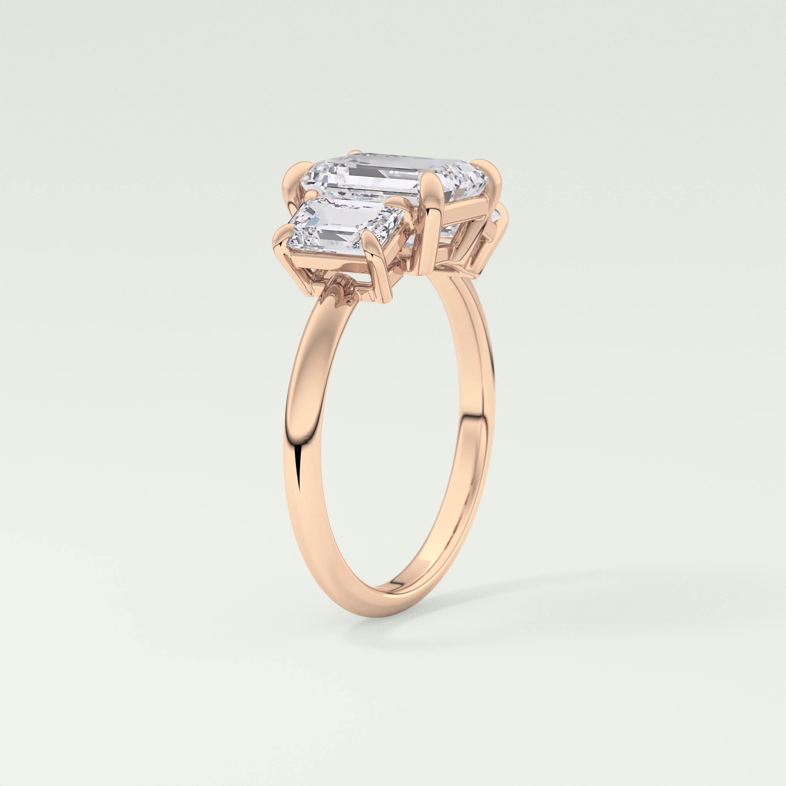 2.0 CT Emerald Cut Three Stone Lab-Grown Diamond Engagement Ring 11