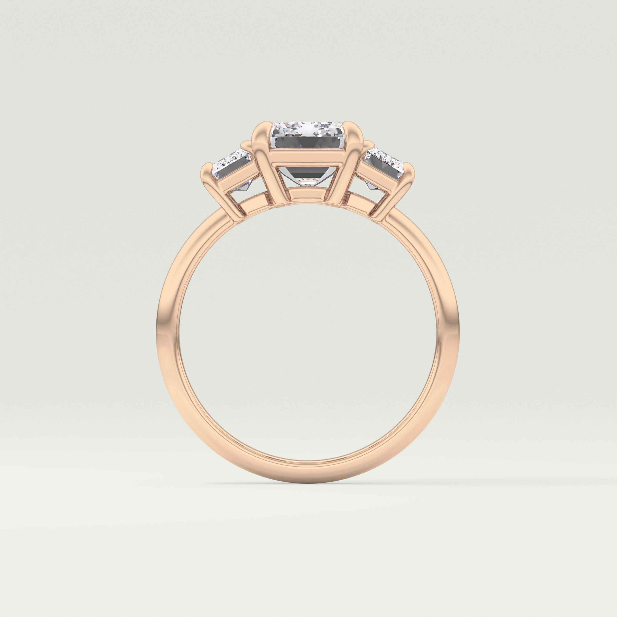 2.0 CT Emerald Cut Three Stone Lab-Grown Diamond Engagement Ring 12