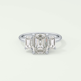 2.0 CT Emerald Cut Three Stone Lab-Grown Diamond Engagement Ring 13