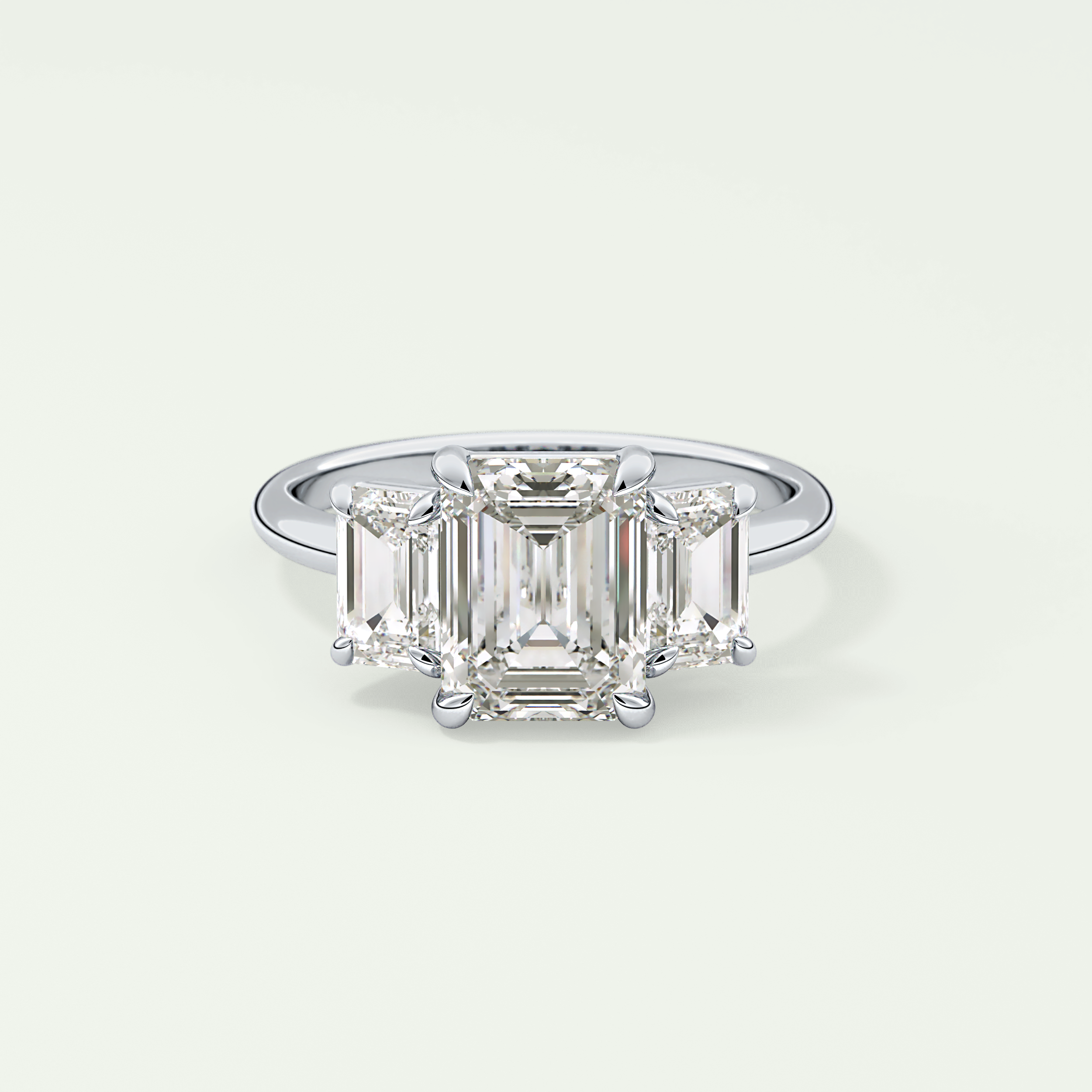 2.0 CT Emerald Cut Three Stone Lab-Grown Diamond Engagement Ring 13