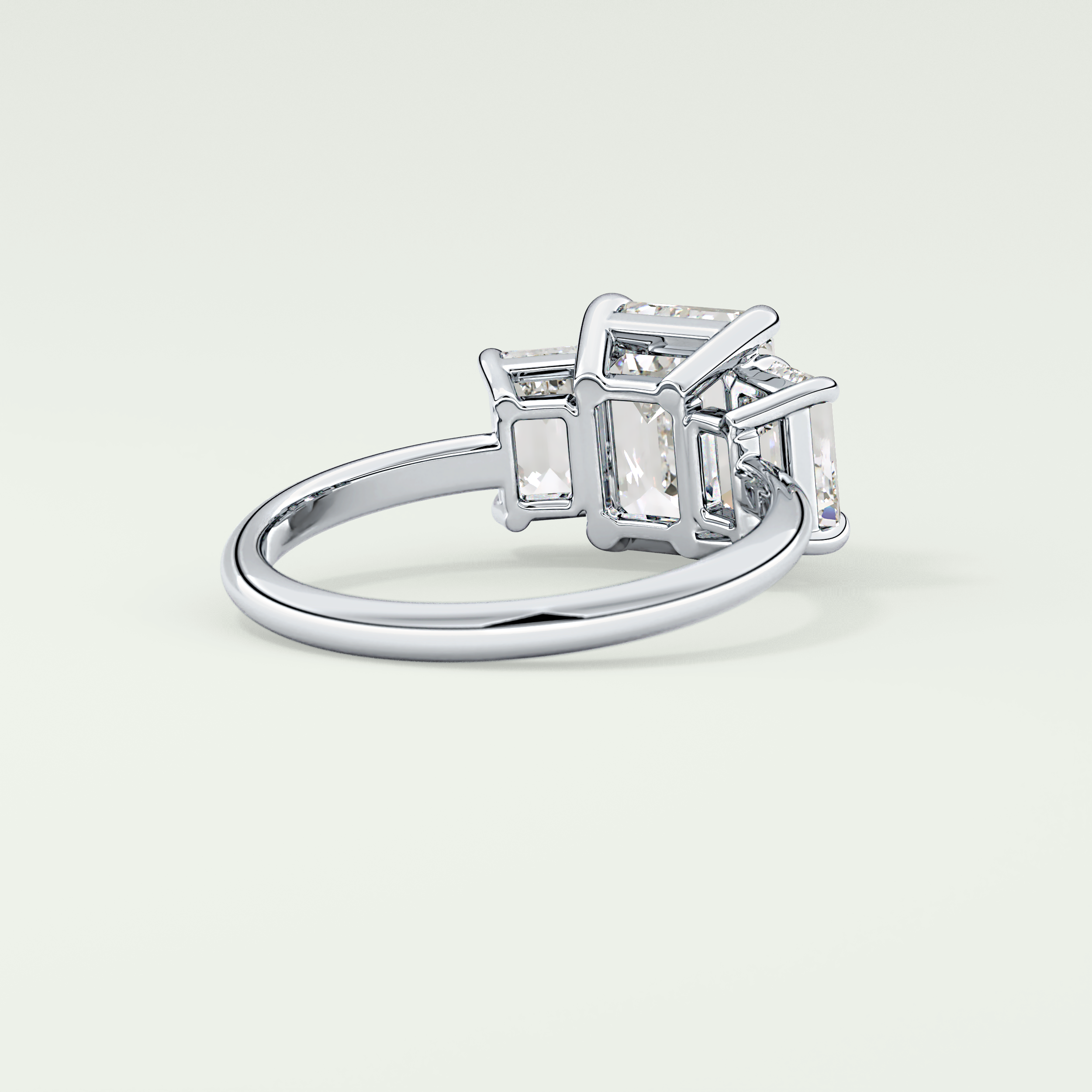 2.0 CT Emerald Cut Three Stone Lab-Grown Diamond Engagement Ring 14