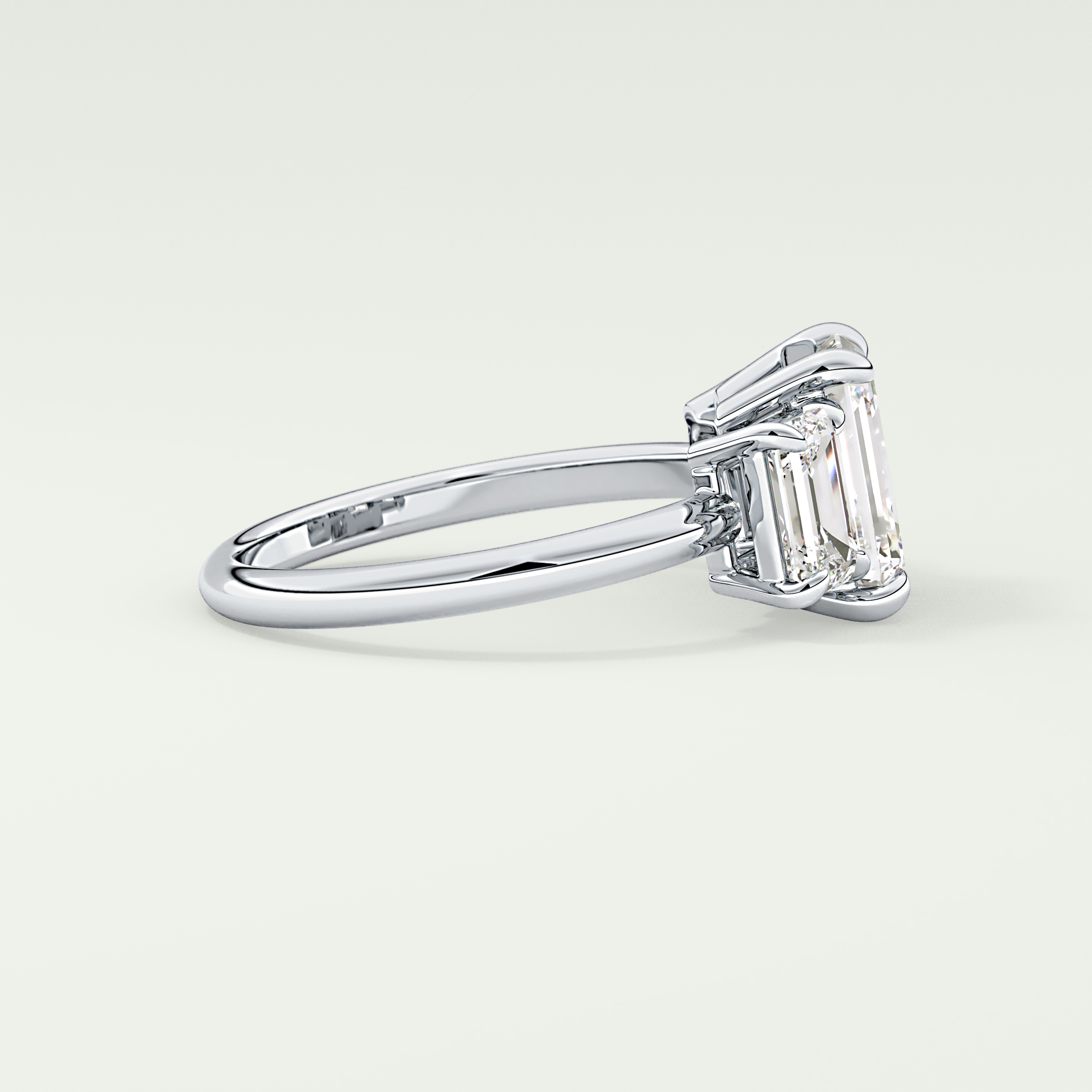 2.0 CT Emerald Cut Three Stone Lab-Grown Diamond Engagement Ring 15