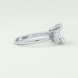 2.0 CT Emerald Cut Three Stone Moissanite Engagement Ring 15