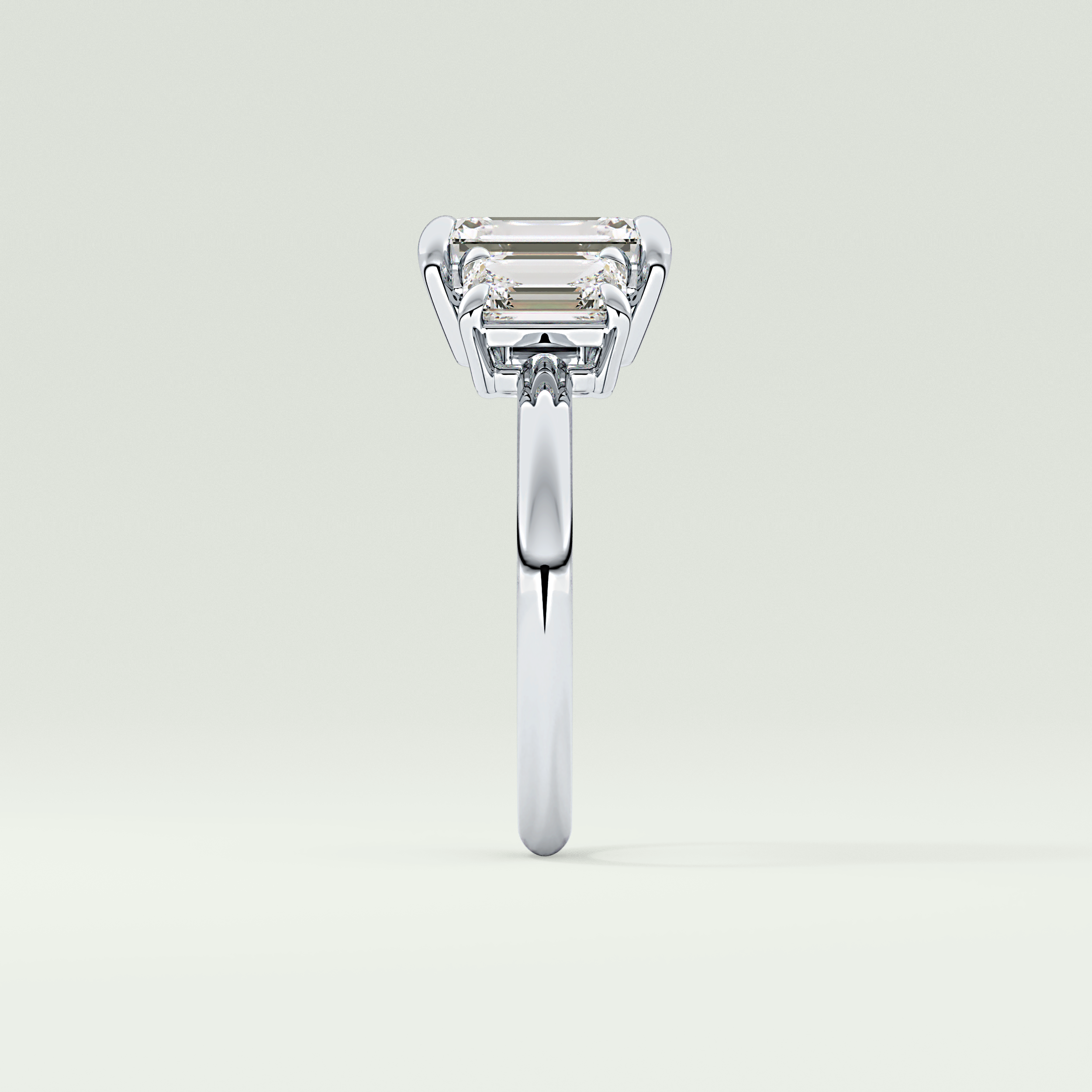 2.0 CT Emerald Cut Three Stone Lab-Grown Diamond Engagement Ring 16