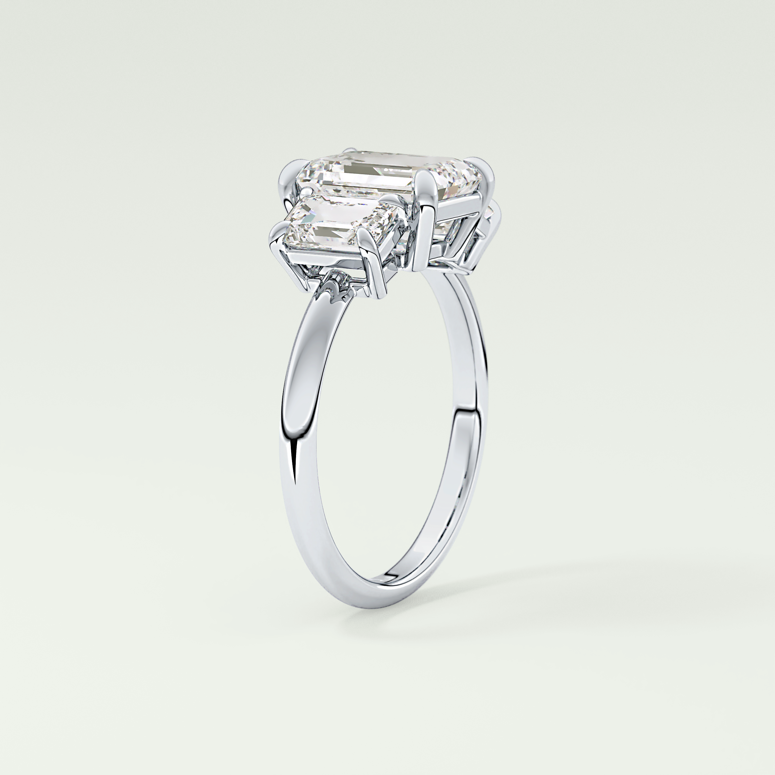 2.0 CT Emerald Cut Three Stone Lab-Grown Diamond Engagement Ring 17