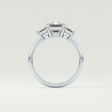 2.0 CT Emerald Cut Three Stone Lab-Grown Diamond Engagement Ring 18