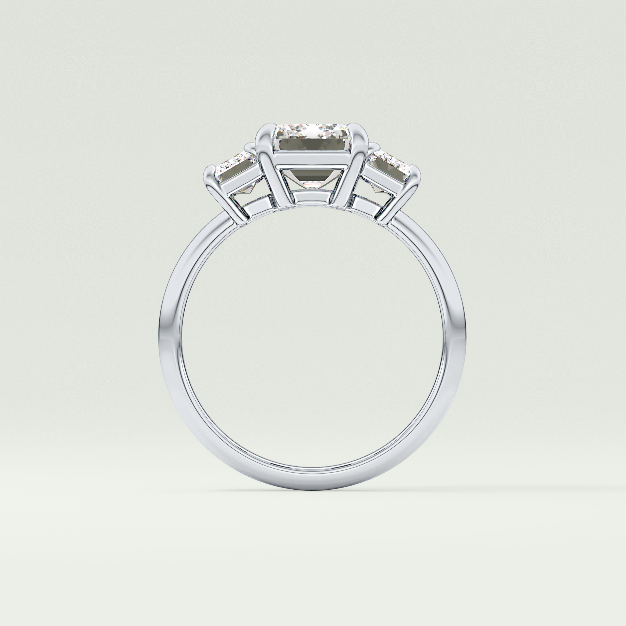 2.0 CT Emerald Cut Three Stone Lab-Grown Diamond Engagement Ring 18