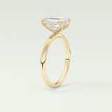 1.75 CT Emerald Cut Solitaire Moissanite Engagement Ring