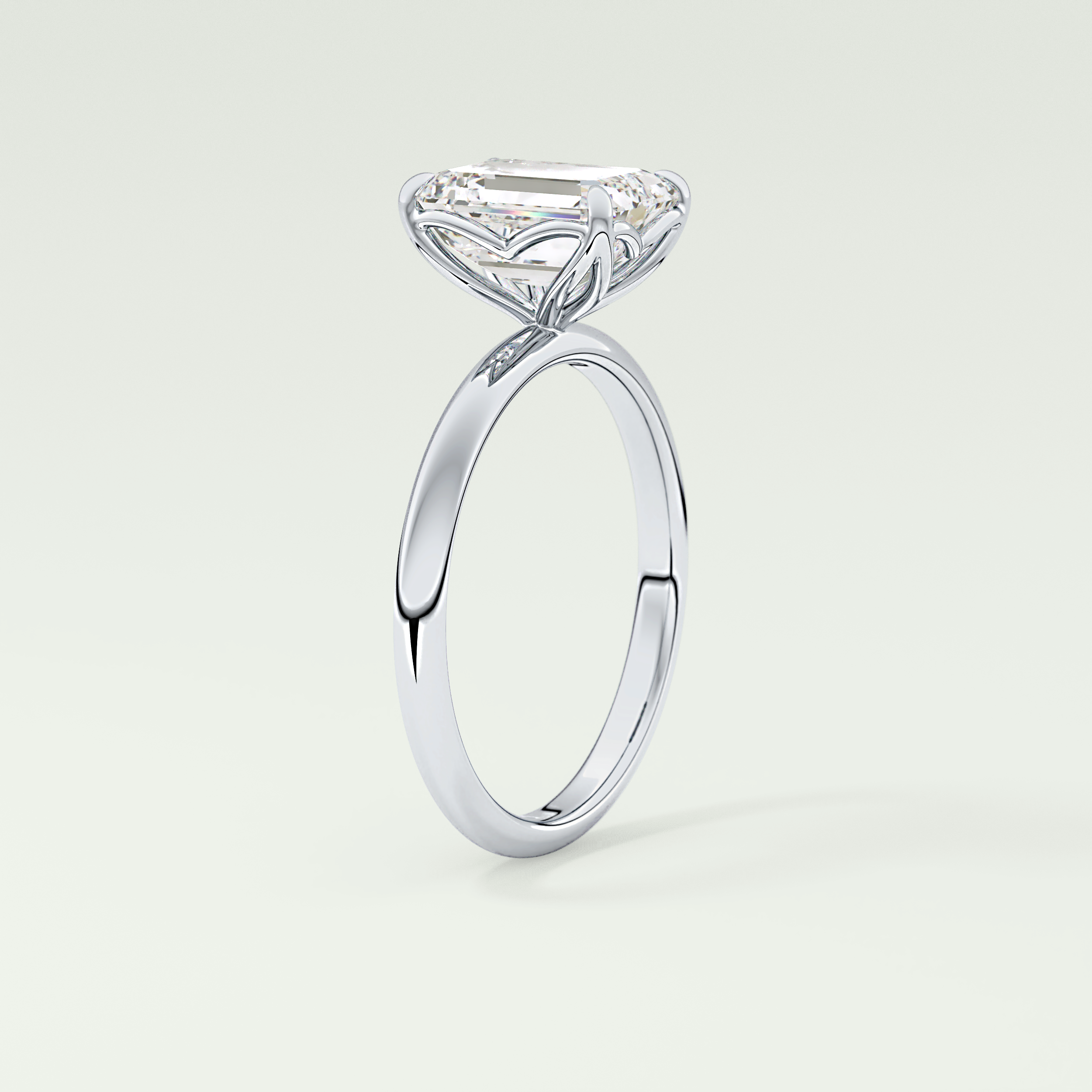 1.75 CT Emerald Cut Solitaire Lab-Grown Diamond Engagement Ring 17