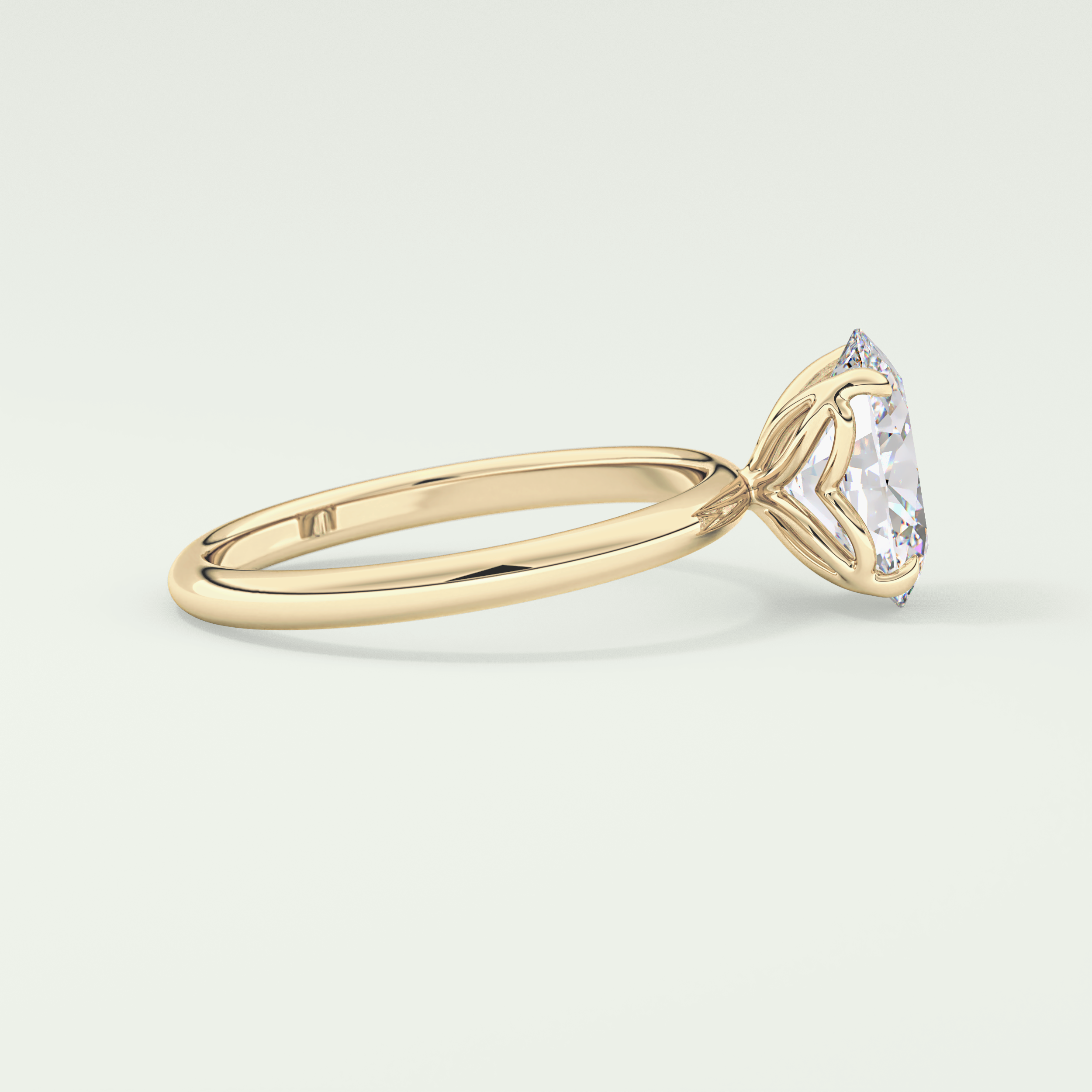1.5 CT Oval Cut Solitaire Lab-Grown Diamond Engagement Ring 3