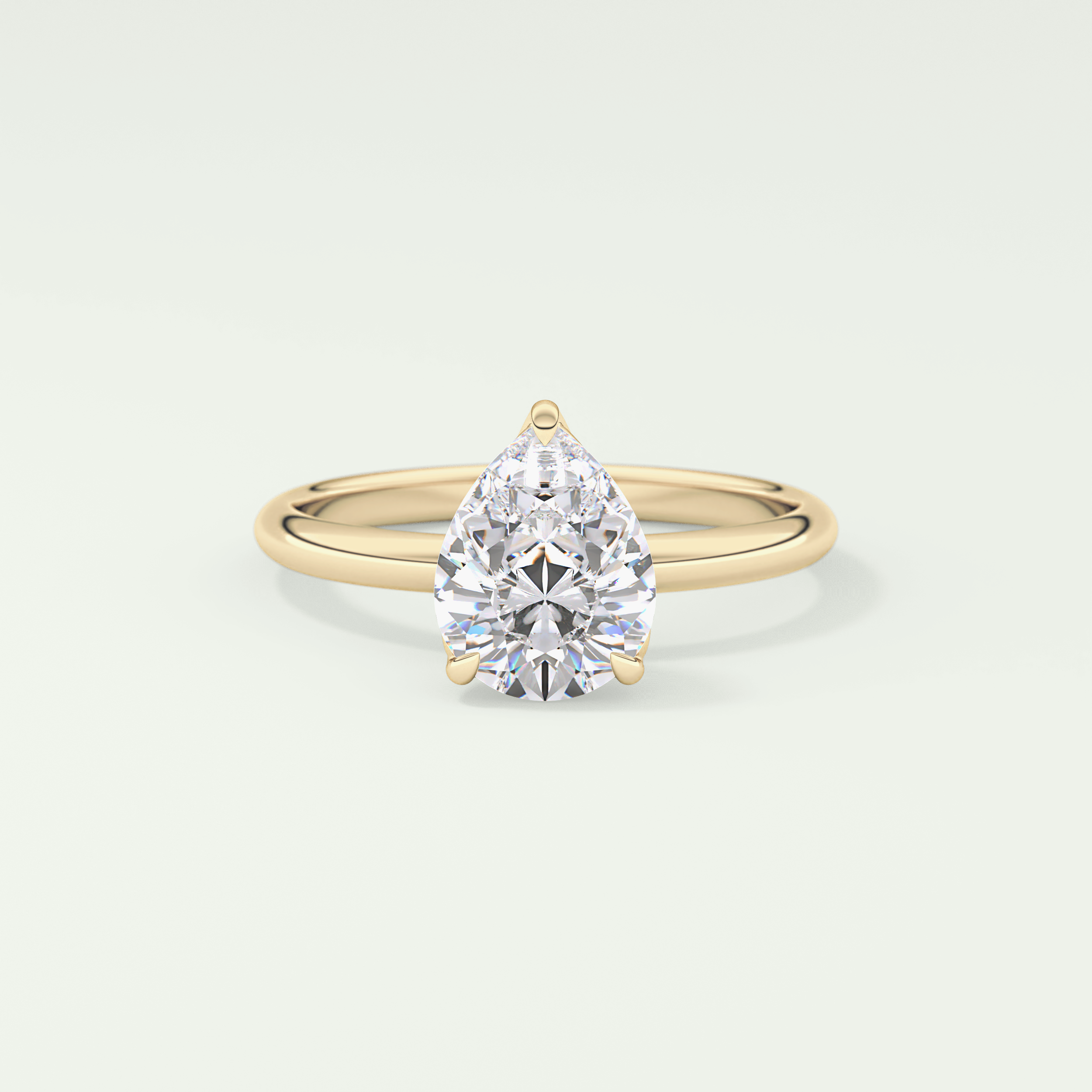 2.0 CT Pear Cut Solitaire Lab-Grown Diamond Engagement Ring 1