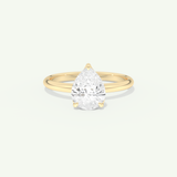 2.0 CT Pear Cut Solitaire Lab-Grown Diamond Engagement Ring