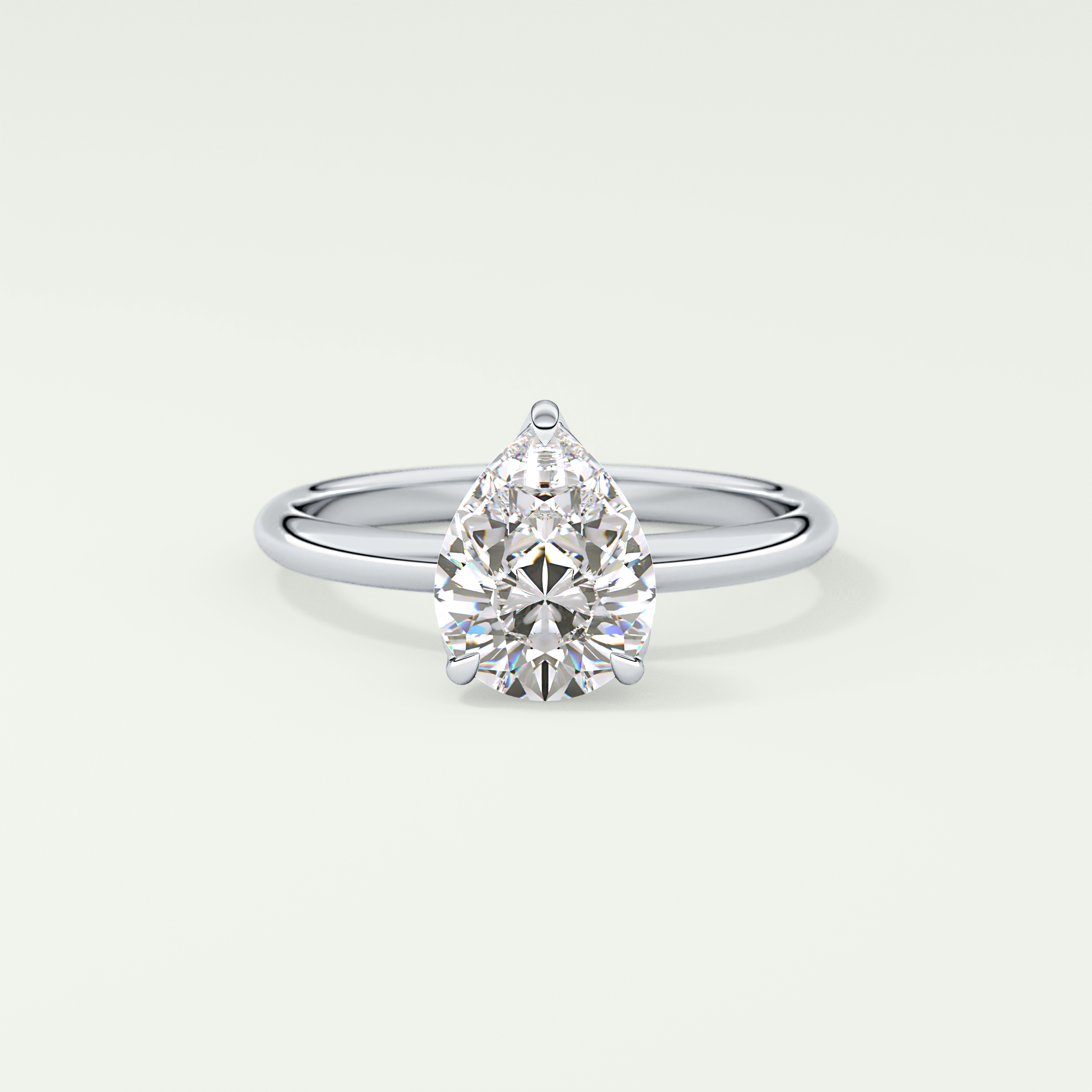 2.0 CT Pear Cut Solitaire Lab-Grown Diamond Engagement Ring 13