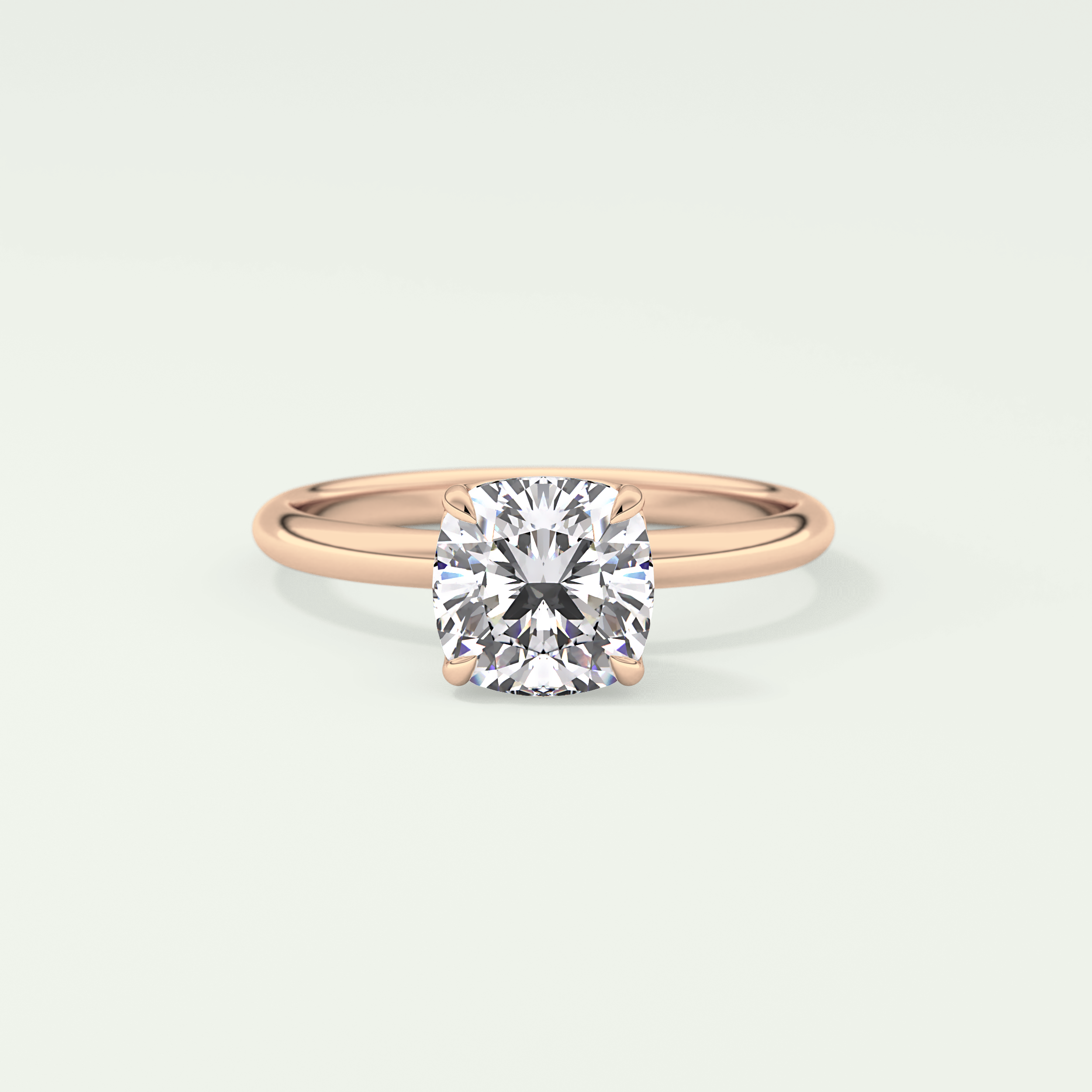 2.0 CT Cushion Cut Solitaire Lab-Grown Diamond Engagement Ring 7