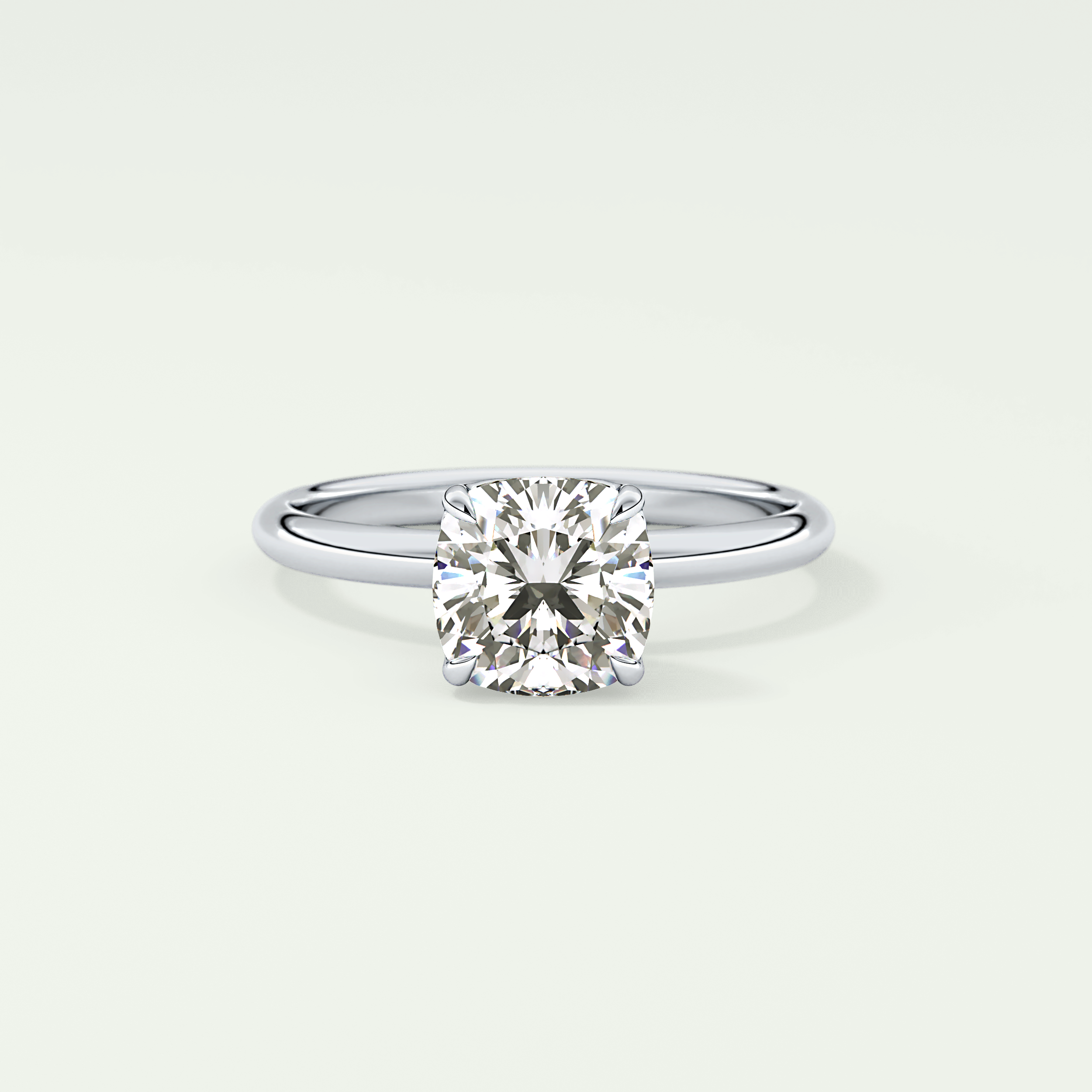 2.0 CT Cushion Cut Solitaire Lab-Grown Diamond Engagement Ring 13