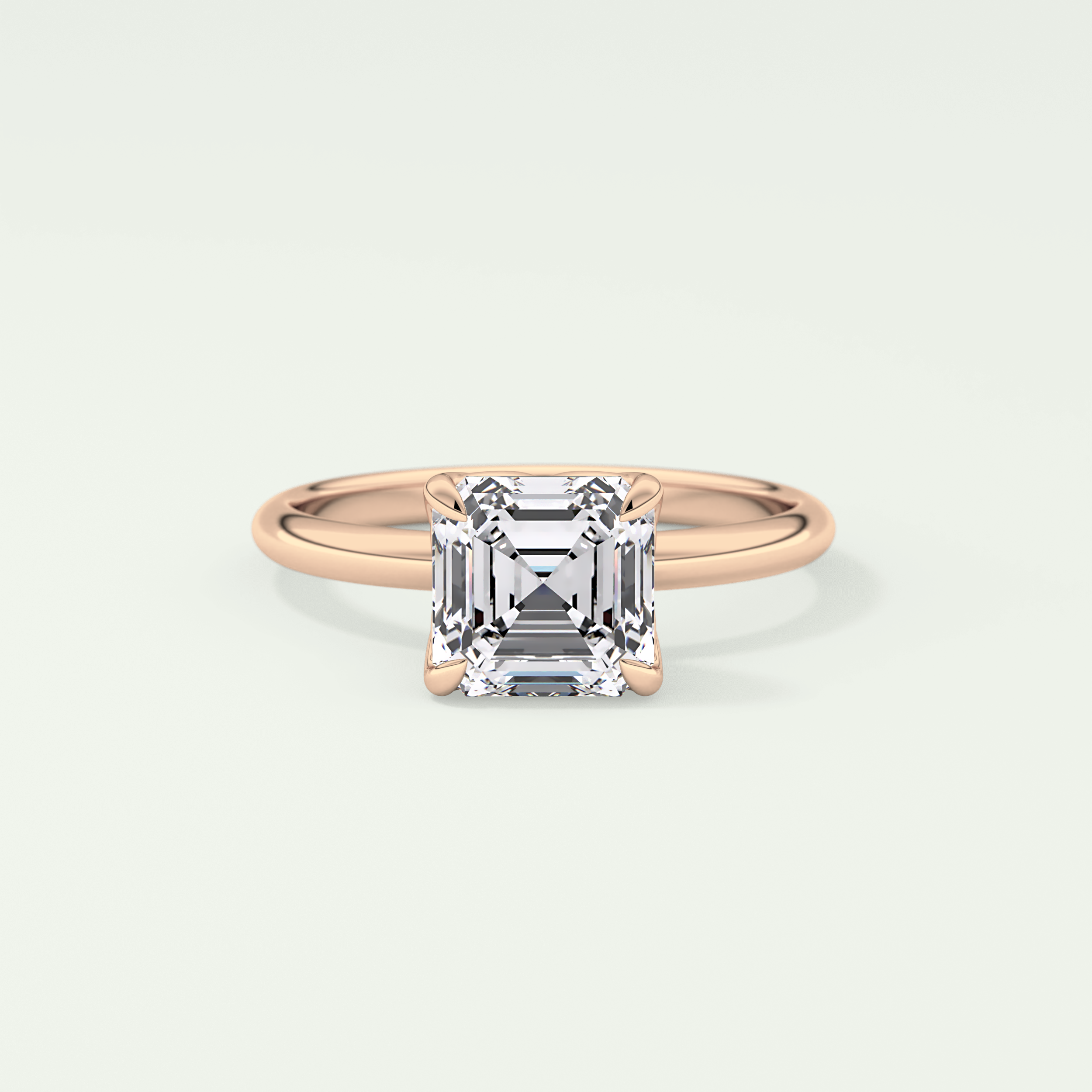 2.0 CT Asscher Cut Solitaire Lab-Grown Diamond Engagement Ring 7