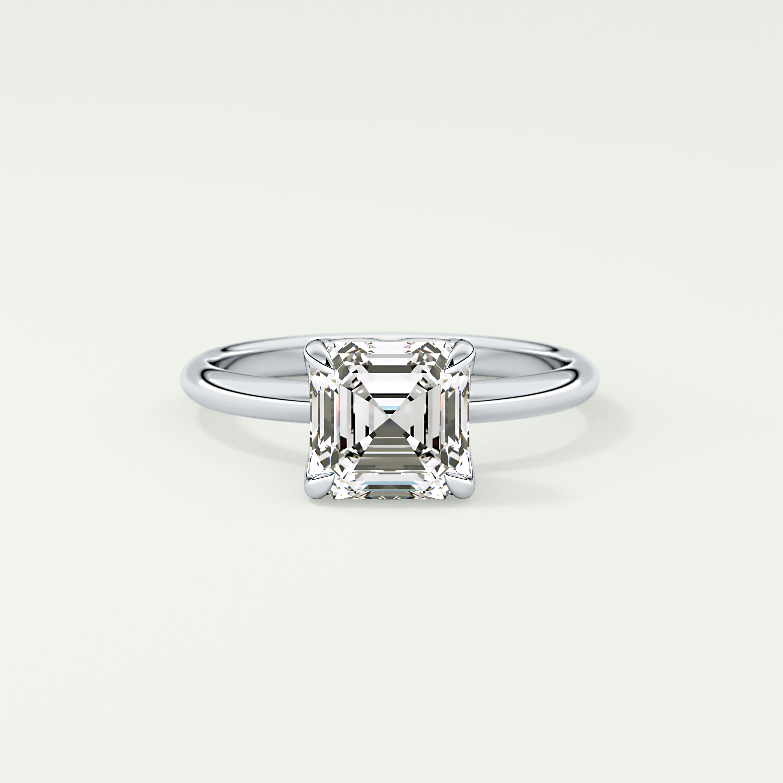 2.0 CT Asscher Cut Solitaire Lab-Grown Diamond Engagement Ring 13