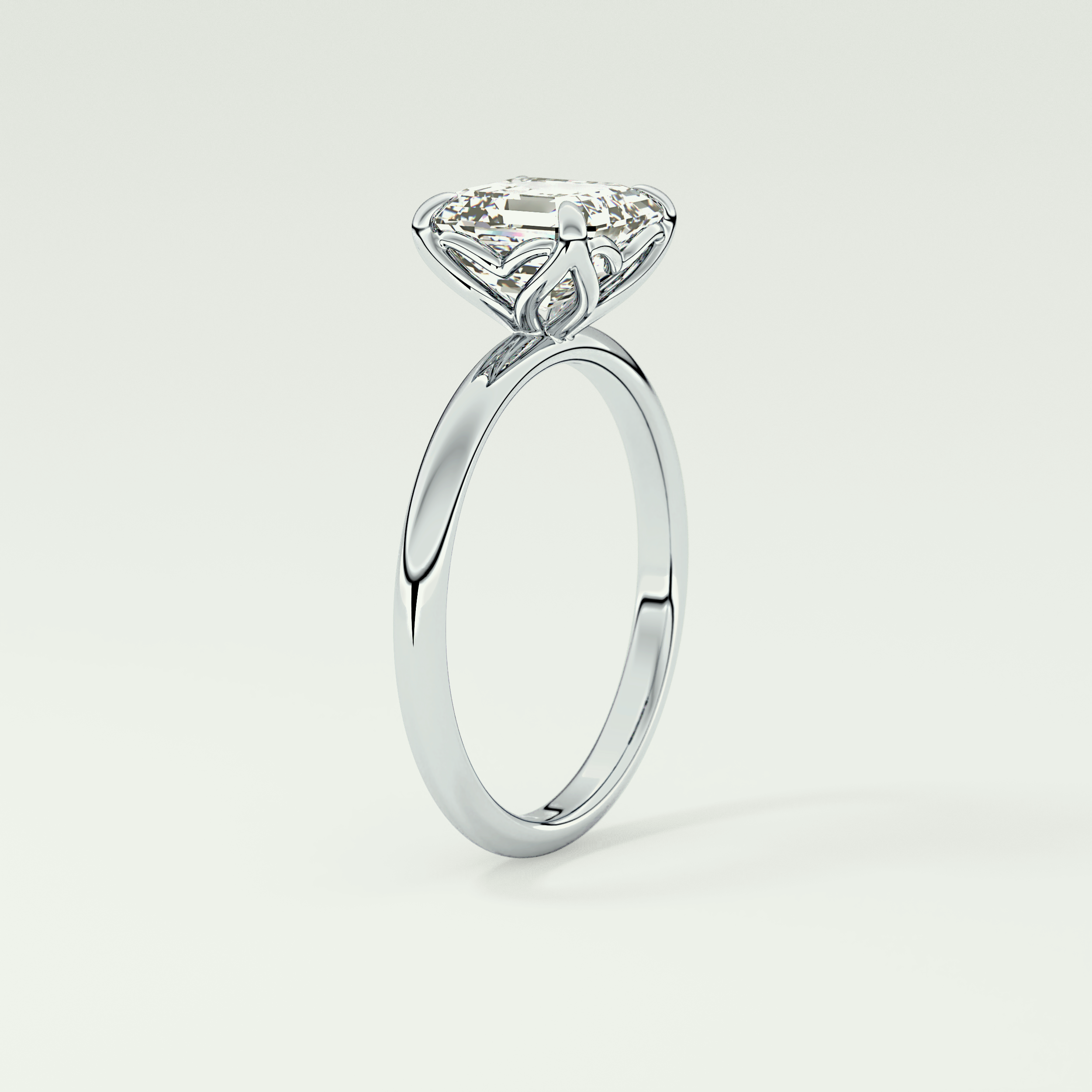 2.0 CT Asscher Cut Solitaire Lab-Grown Diamond Engagement Ring 17