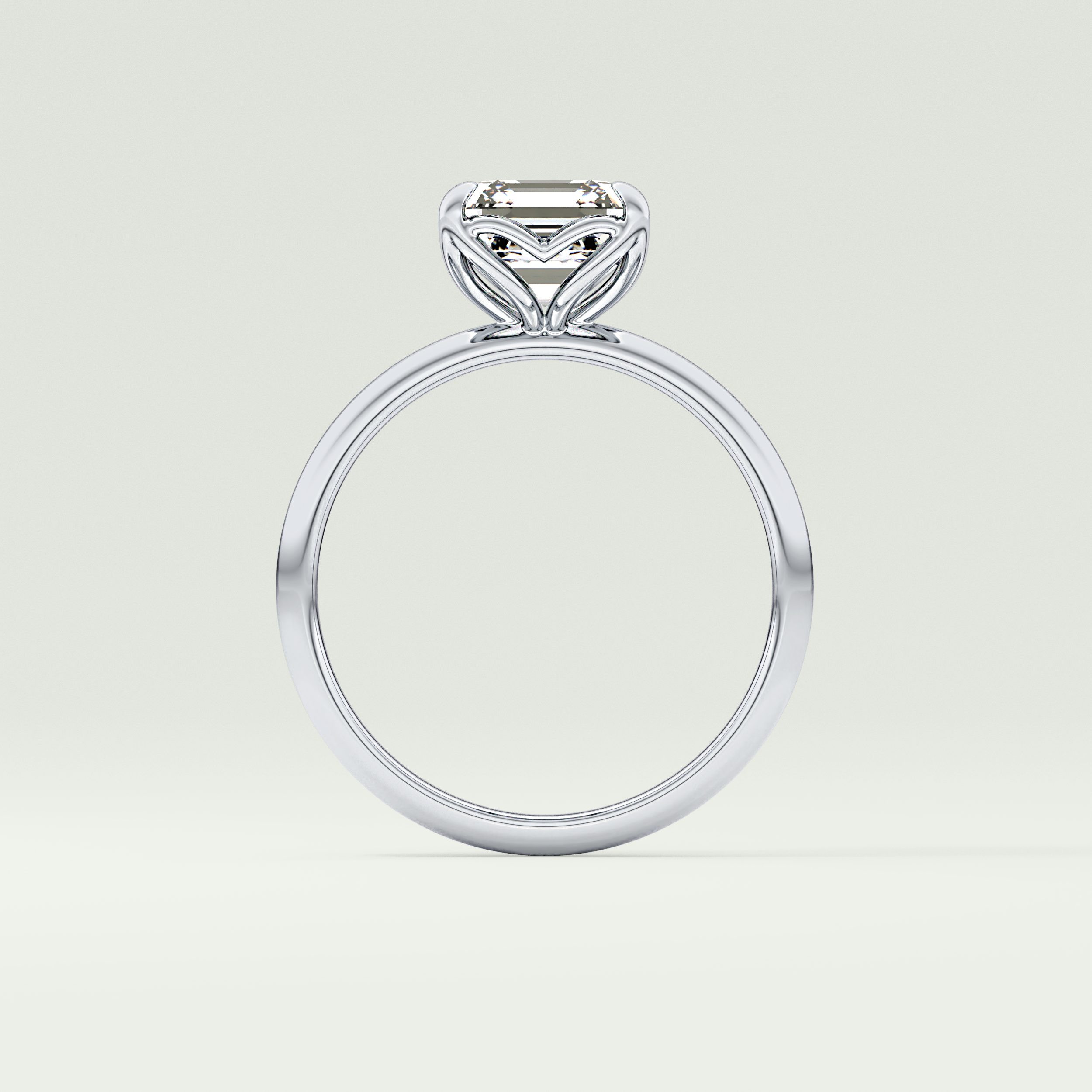 2.0 CT Asscher Cut Solitaire Lab-Grown Diamond Engagement Ring 18