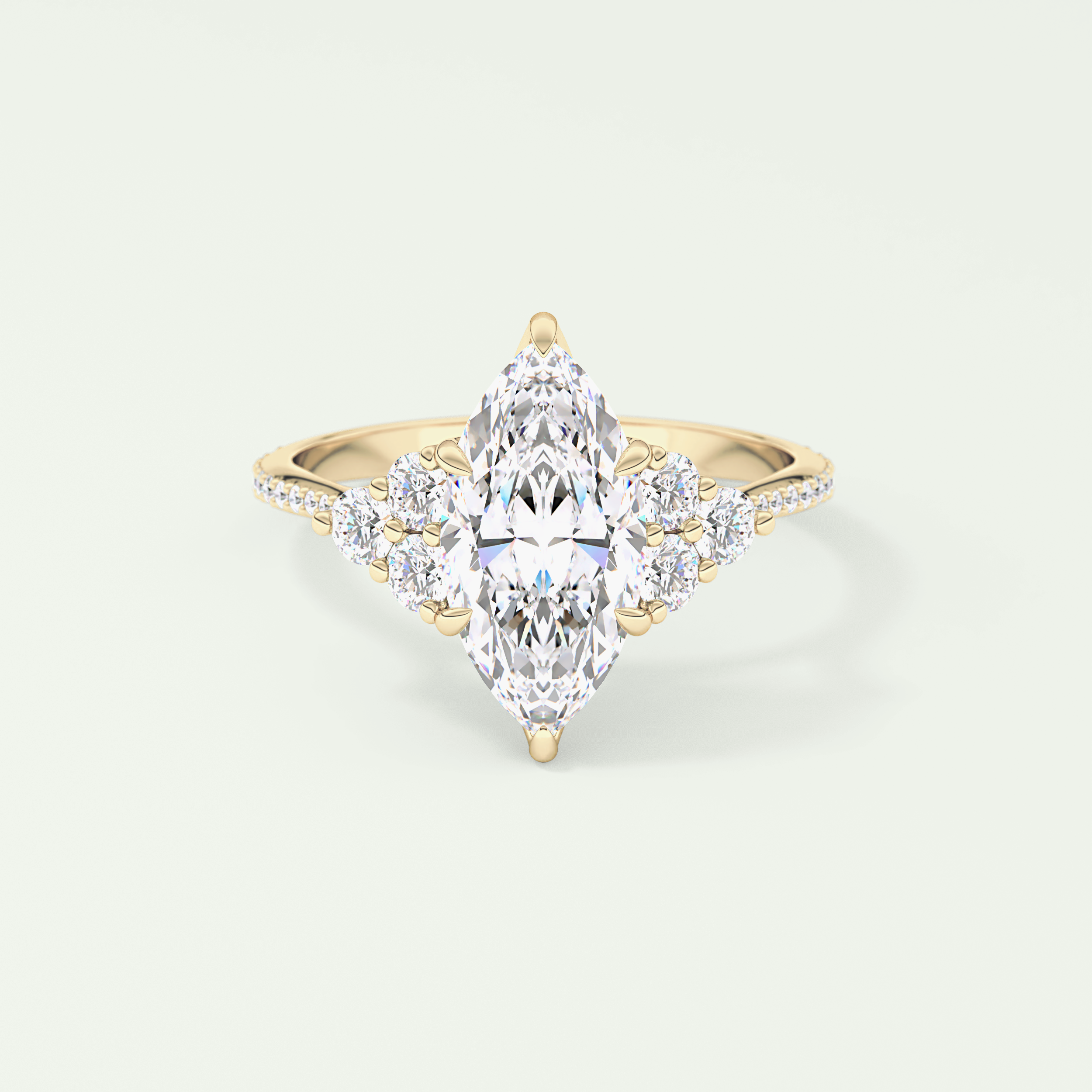 2.0 CT Marquise Cut Cluster & Pave Lab-Grown Diamond Engagement Ring 1