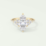 1.5  CT Marquise Cut Cluster Moissanite Engagement Ring