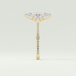 2.0 CT Marquise Cut Cluster & Pave Lab-Grown Diamond Engagement Ring 4