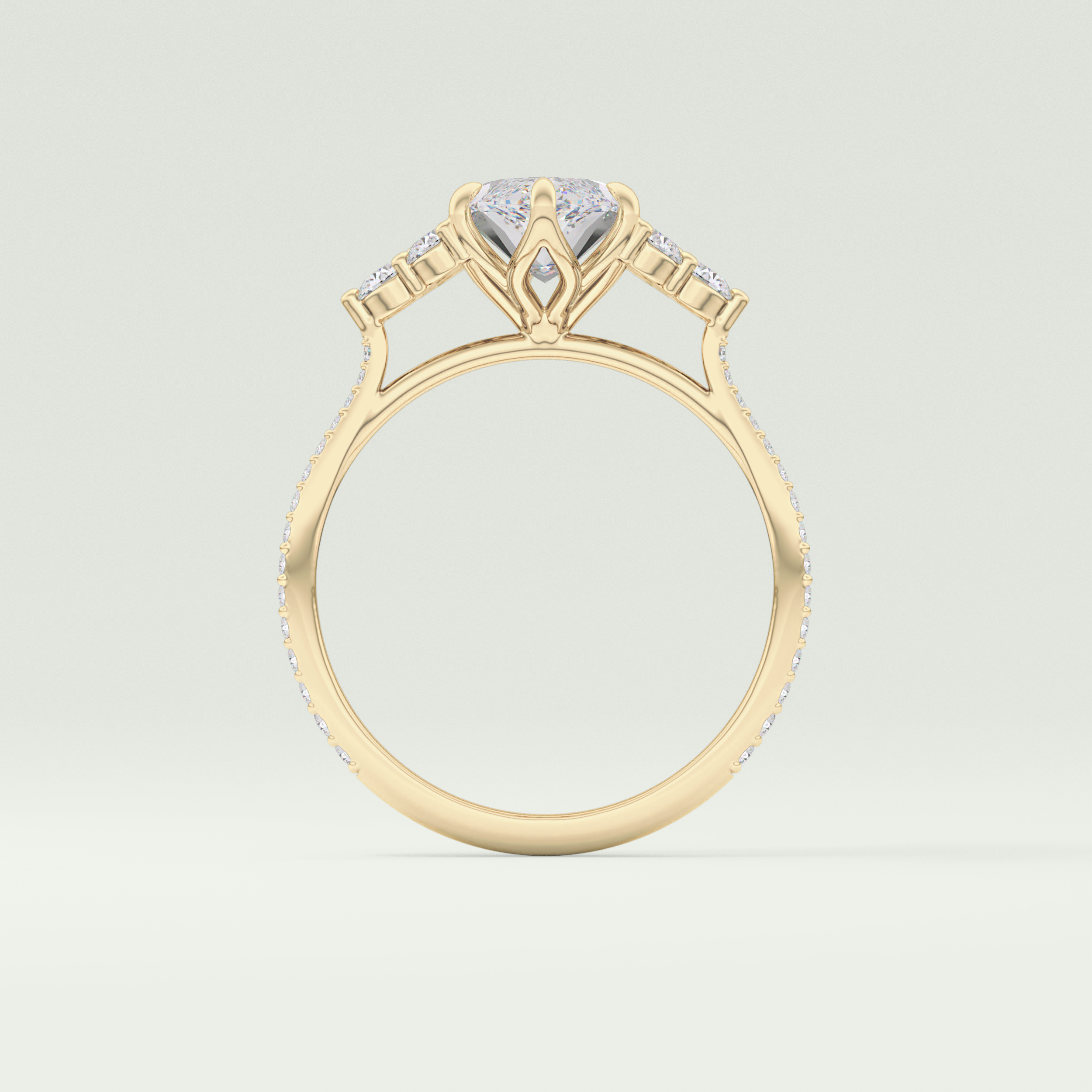 2.0 CT Marquise Cut Cluster & Pave Lab-Grown Diamond Engagement Ring 6