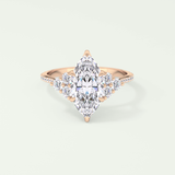 2.0 CT Marquise Cut Cluster & Pave Lab-Grown Diamond Engagement Ring 7