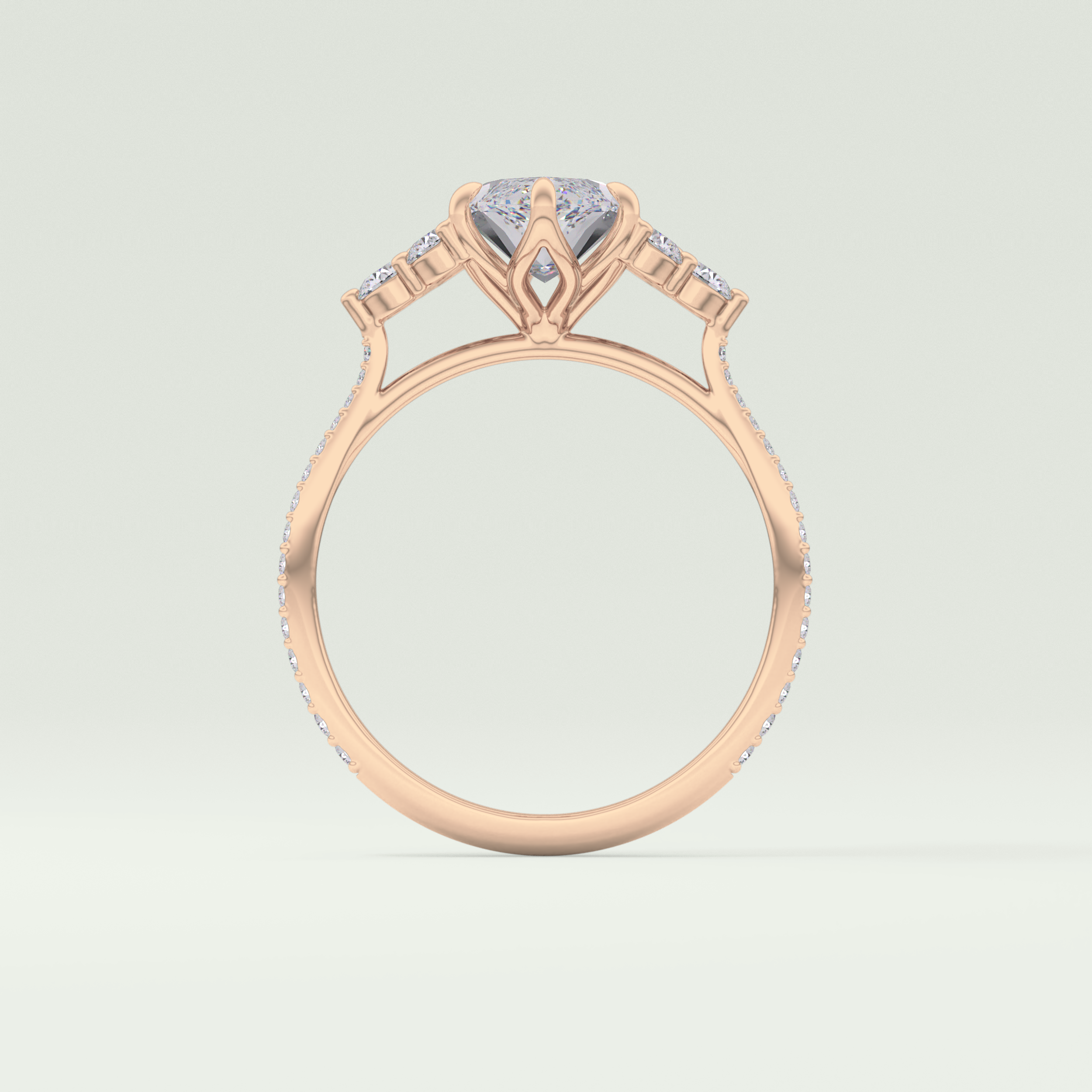 2.0 CT Marquise Cut Cluster & Pave Lab-Grown Diamond Engagement Ring 12