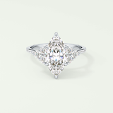 2.0 CT Marquise Cut Cluster & Pave Lab-Grown Diamond Engagement Ring 13