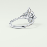 2.0 CT Marquise Cut Cluster & Pave Lab-Grown Diamond Engagement Ring 14