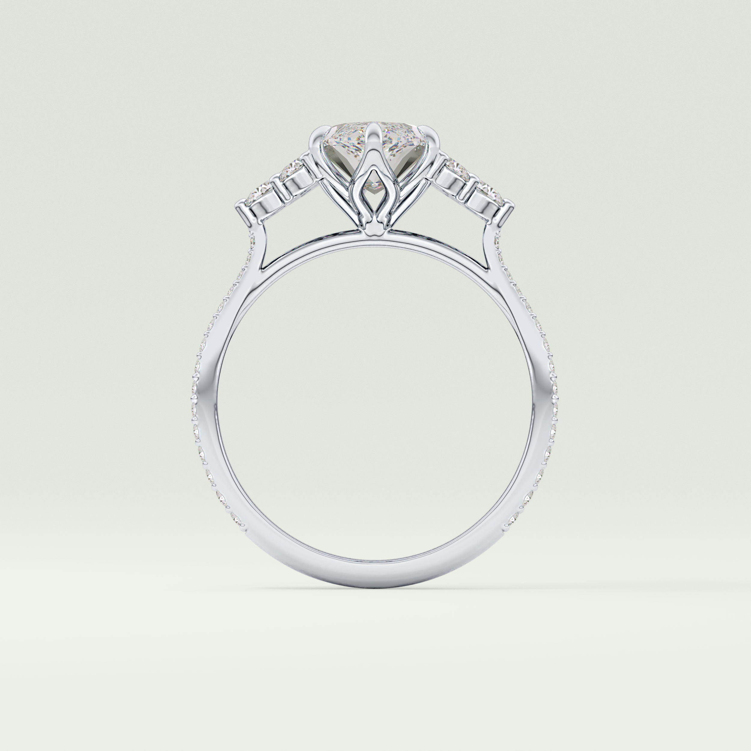 2.0 CT Marquise Cut Cluster & Pave Lab-Grown Diamond Engagement Ring 18