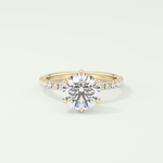 1.5  CT Round Cut Pave Lab-Grown Diamond Engagement Ring 1