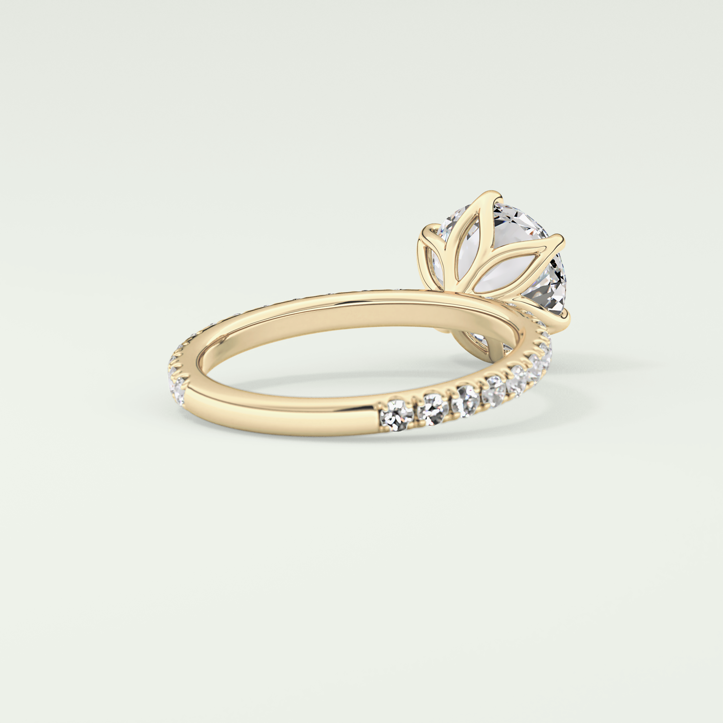 1.5  CT Round Cut Pave Lab-Grown Diamond Engagement Ring 2