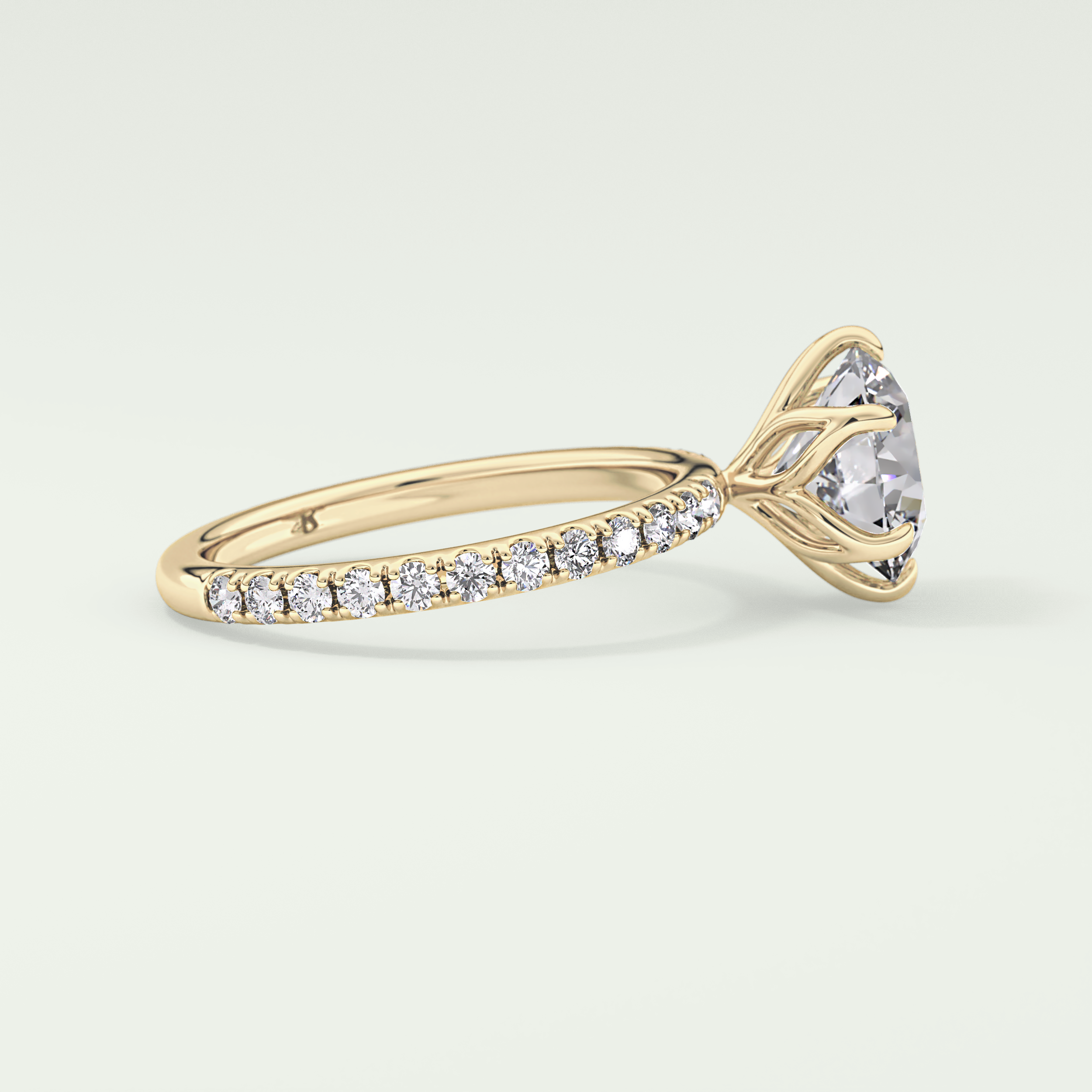 1.5  CT Round Cut Pave Lab-Grown Diamond Engagement Ring 3