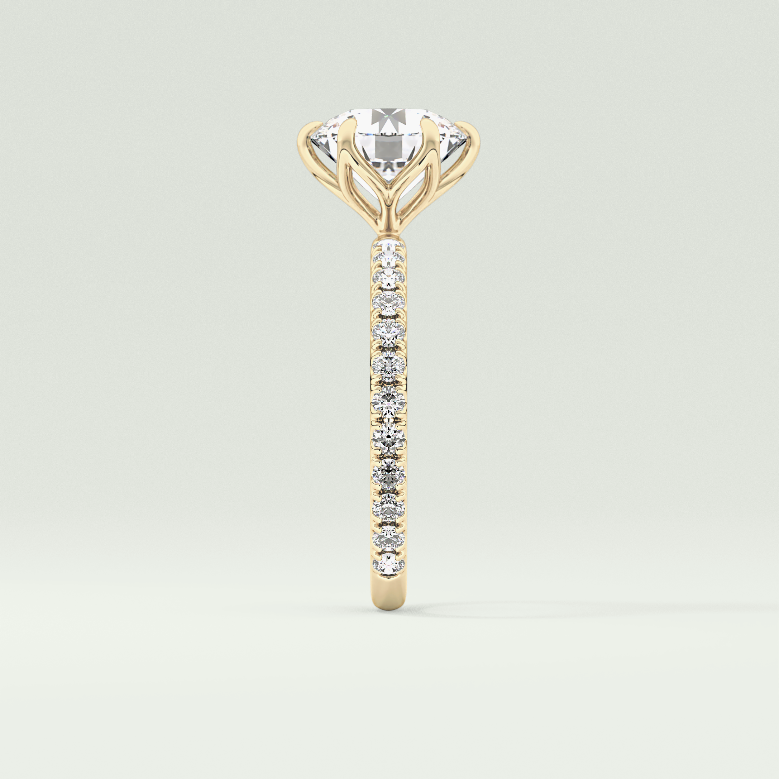 1.5  CT Round Cut Pave Lab-Grown Diamond Engagement Ring 4